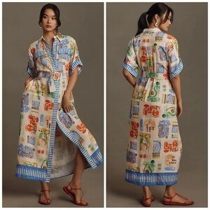 Hunter Bell Charlotte Printed Midi Dress Size S